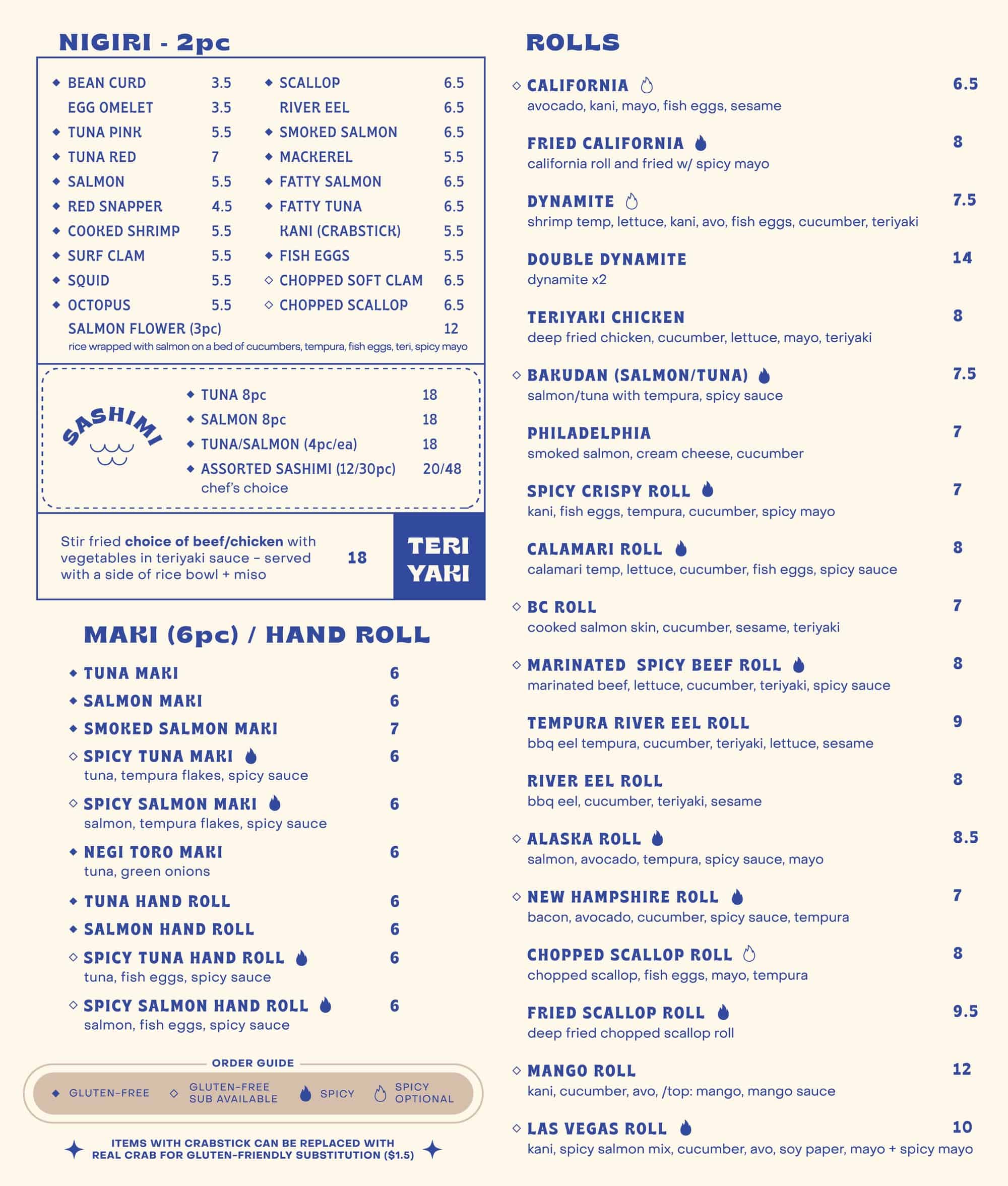 Umi Sushi Menu